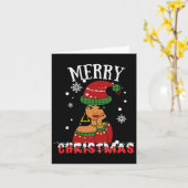 Black African American Merry Kerstmis Melanin Wom Kaart (Gele Bloem)