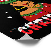 Black African American Merry Kerstmis Melanin Wom Poster (Hoek)