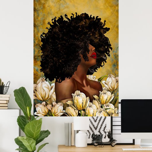 Black African American Poster (Thuiskantoor)