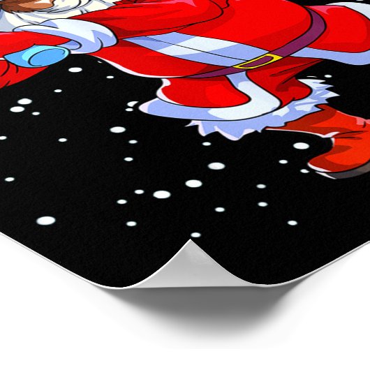 Black African American Santa Claus Baseball Afro C Poster (Hoek)
