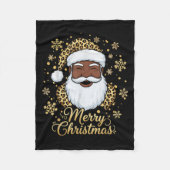 Black African American Santa Claus Christmas Afro  Fleece Deken (Voorkant)
