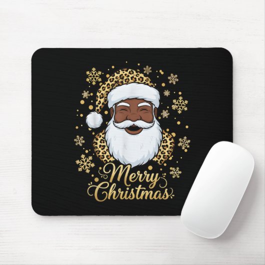 Black African American Santa Claus Christmas Afro  Muismat (Met muis)