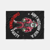 Black African American Santa Claus Christmas Pajam Fleece Deken (Voorkant (Horizontaal))