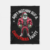 Black African American Santa Claus Christmas Pajam Fleece Deken (Voorkant)