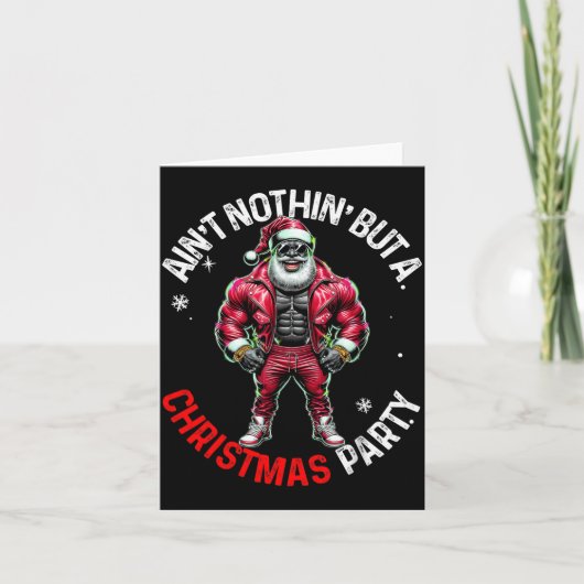 Black African American Santa Claus Christmas Pajam Kaart (Voorkant)