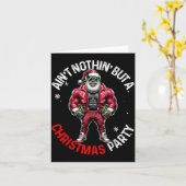 Black African American Santa Claus Christmas Pajam Kaart (Gele Bloem)