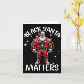 Black African American Santa Claus Christmas Pajam Kaart (Gele Bloem)