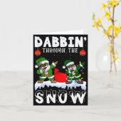 Black African American Santa Claus Dabbing Christm Kaart (Gele Bloem)