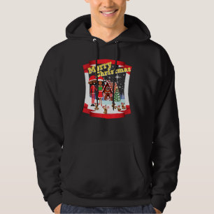 Black African American Santa en Mr en Mrs Claus Hoodie