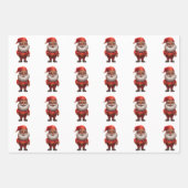 Black African American Santa Gnome Gift Wrap Paper (Voorkant)