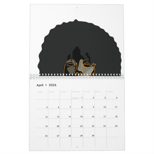 Black African American Woman Portrets Calendar Kalender (Apr 2026)