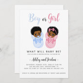 Black African American Wrapped Baby Genderonthulli Kaart (Voorkant / Achterkant)