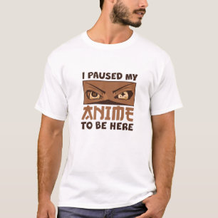 Black African Anime Eyes Paused My Anime T-shirt