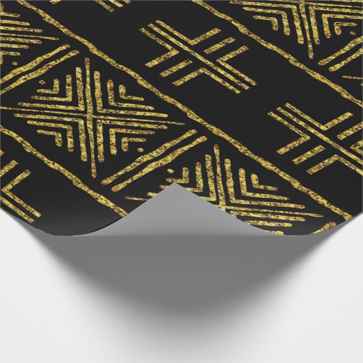 Black African Bogolan Giftwrap Cadeaupapier (Hoek)