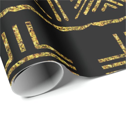 Black African Bogolan Giftwrap Cadeaupapier (Rol Hoek)
