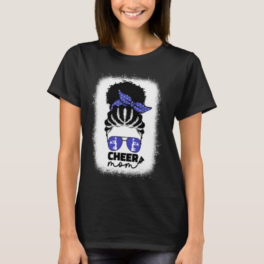 Black African Cheer Mam Cheerleader Mam T-shirt (Voorkant)