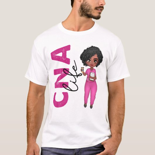 Black African CNA Nurse Healthcare Worker T-shirt (Voorkant)