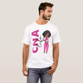 Black African CNA Nurse Healthcare Worker T-shirt (Voorkant volledig)