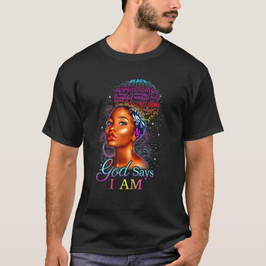 Black African Ebony Blessed Queen Empower T-shirt (Voorkant)