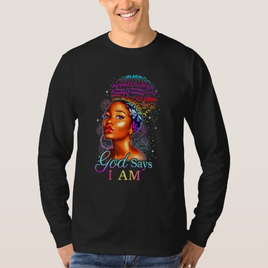 Black African Ebony Blessed Queen Empower T-shirt (Voorkant)