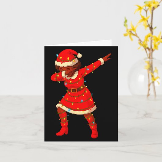 Black African Girl American Melanin Christmas Mrs  Kaart (Gele Bloem)