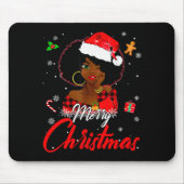 Black African Girl American Melanin Christmas Sant Muismat (Voorkant)