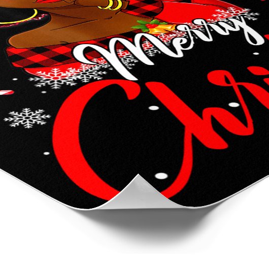 Black African Girl American Melanin Christmas Sant Poster (Hoek)