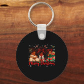 Black African Girl American Melanin Christmas Sant Sleutelhanger (Voorkant)