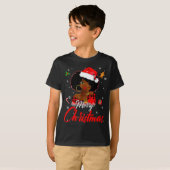 Black African Girl American Melanin Christmas Sant T-shirt (Voorkant volledig)