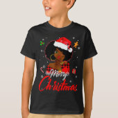 Black African Girl American Melanin Christmas Sant T-shirt (Voorkant)