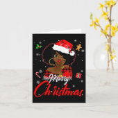 Black African Girl American Melanin-kerstzant Kaart (Gele Bloem)