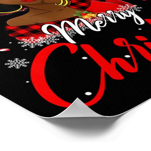 Black African Girl American Melanin-kerstzant Poster (Hoek)