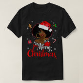 Black African Girl American Melanin-kerstzant T-shirt (Design voorkant)