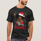 Black African Girl American Melanin-kerstzant T-shirt (Voorkant)