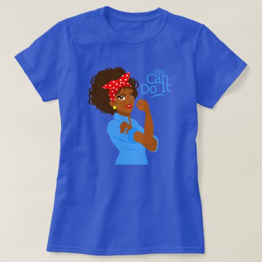 Black African Rosie The Riveter, we kunnen het T-shirt (Design voorkant)
