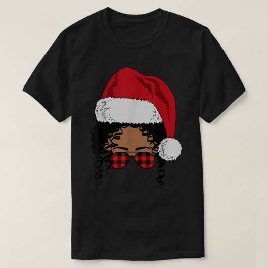 Black African Santa Afro Kerstmelani T-shirt (Design voorkant)
