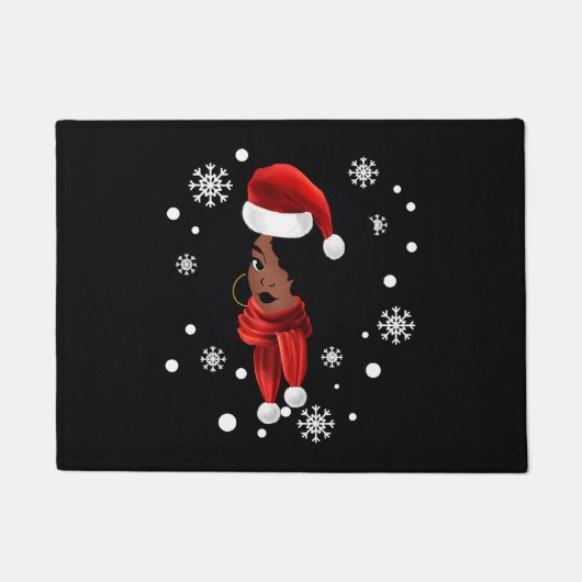 Black African Santa Apparel-kerstmantel Deurmat (Voorkant)