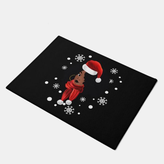 Black African Santa Apparel-kerstmantel Deurmat (Schuin)