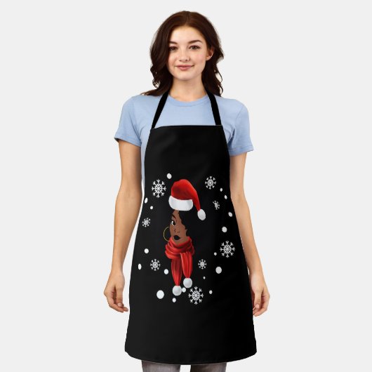 Black African Santa Apparel-kerstmantel Schort (Gedragen)