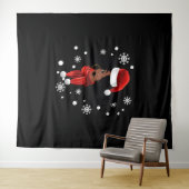 Black African Santa Apparel-kerstmantel Wandkleed (In Situ (horizontaal))