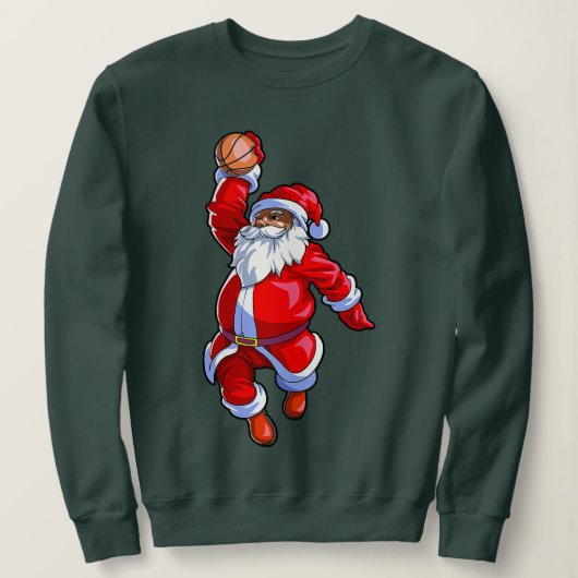 Black African Santa Claus Basketball Afro Trui (Design voorkant)