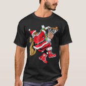 Black African Santa Claus Basketball Chri T-shirt (Voorkant)