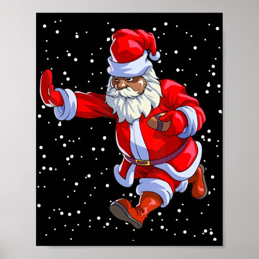 Black African Santa Claus Football Afro C Poster (Voorkant)
