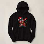 Black African Santa Claus kerstpajam Hoodie (Design voorkant)