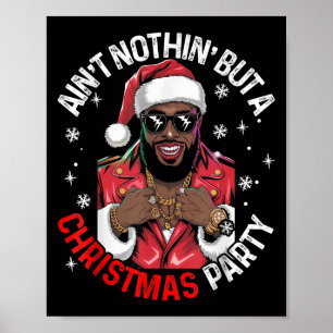 Black African Santa Claus kerstpajam Poster