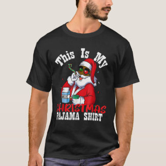 Black African Santa Claus kerstpajam T-shirt