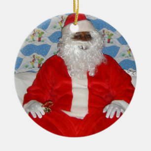 Black African Santa Claus Ornament