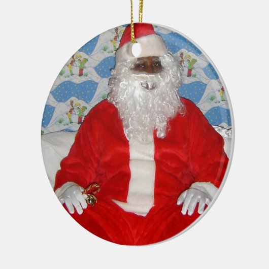 Black African Santa Claus Ornament (Links)