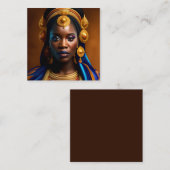 Black African Woman Vierkante Visitekaartje (Voorkant / Achterkant)