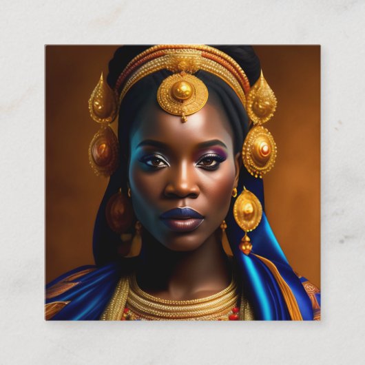 Black African Woman Vierkante Visitekaartje (Voorkant)